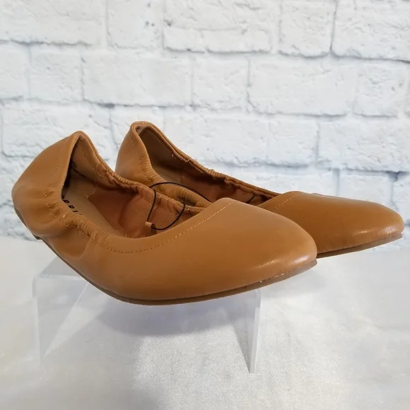Torrid Scrunch Ballet Flats Shoes Size 8 Tan Cognac Brown Wide Width Neutral New - Picture 11 of 16